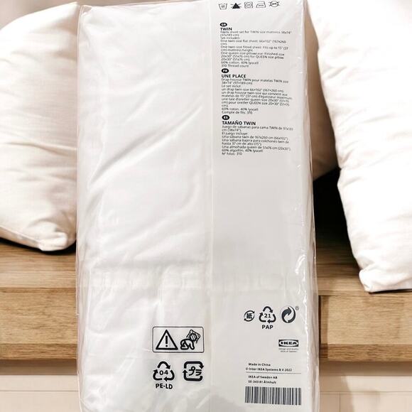 IKEA NATTJASMIN 310 Thread Count White Twin Sheet Set - Picture 3 of 3